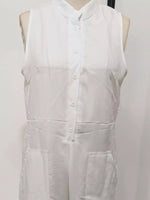 Full Size Button Front Sleeveless Jumpsuit Plus Size
