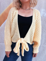 Tie Front Long Sleeve Cardigan