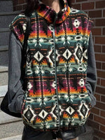Geometric Fleece Vest Coat