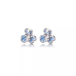 999 Sterling Silver Flower Stud Earrings