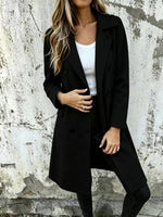 Full Size Double-Breasted Lapel Collar Coat Plus Size