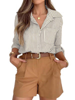 Striped Button-Down Long Sleeve Shirt