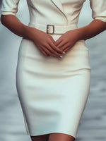 Surplice Half Sleeve Dress