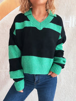 Color Block Long Sleeve Sweater