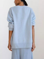 Ribbed Hem Round Neck Sweater