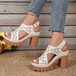 Open Toe Block Heels Sandals