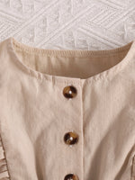 Children's Ruffle Trim Button Front Top and Shorts Set
