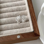 925 Sterling Silver Flower Open Ring