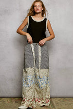 POL Ribbed Round Neck Tank with Lace Trim