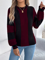 Color Block Round Neck Sweater