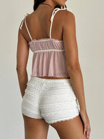 Contrast Trim Tie Straps Cami