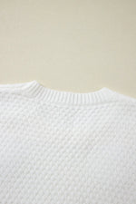 Crochet Flower Round Neck Long Sleeve Sweater