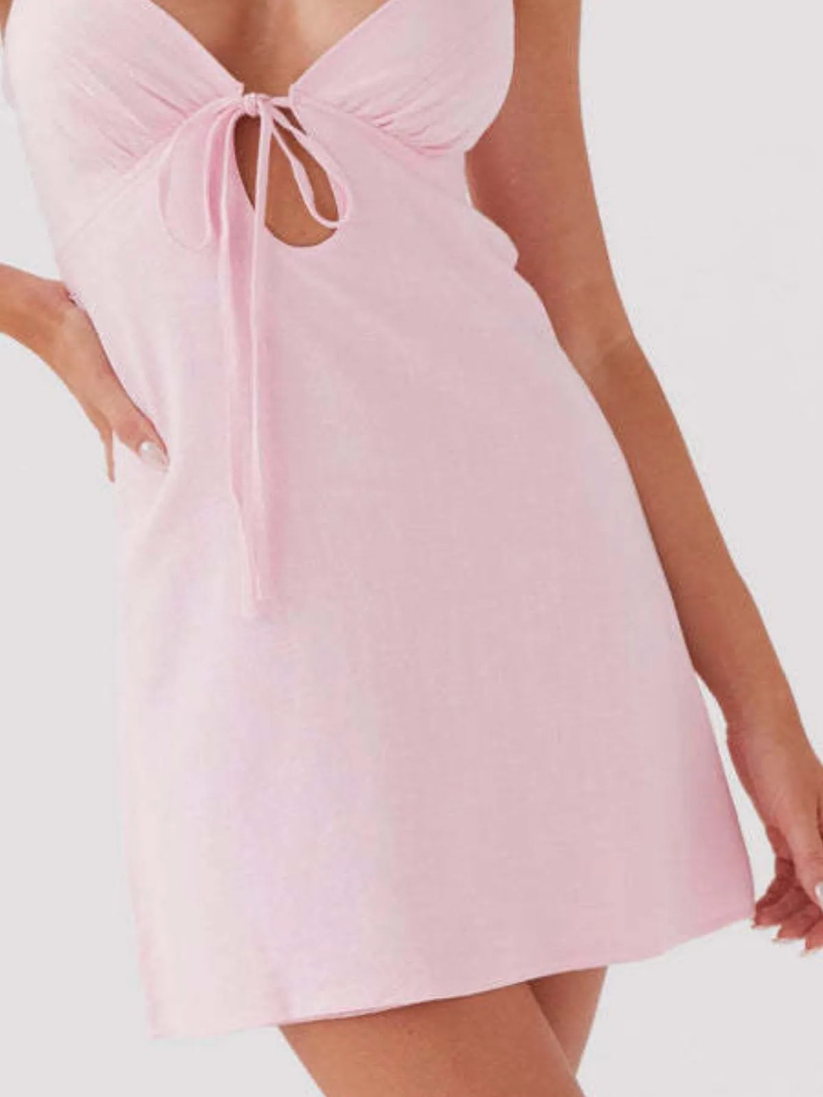Tie-Front Mini Cami Dress