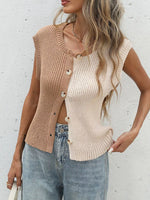 Two-Tone Button Up Cardigan