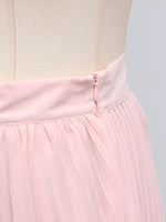 Frill Lapel Collar Top and Pleated Skirt Set
