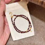 Double Layered Beaded Bracelet with Gold Accents