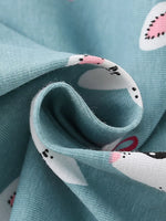 Children's Cute Bunny Print Tiered Ruffle Dress