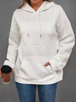 Full Size Textured Embossed Long Sleeve Hoodie Plus Size