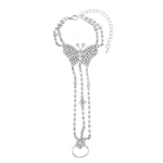 Rhinestone Butterfly Hand Chain Bracelet