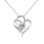 925 Sterling Silver Zircon Heart Necklace