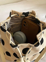 Polka Dot Drawstring Bucket Crossbody Bag