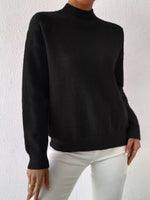 Mock Neck Dropped Shoulder Sweater