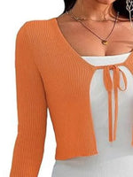Tie-Front Long Sleeve Cardigan