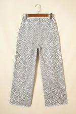 Leopard Print Wide Leg Jeans