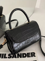 Crocodile Pattern Top Handle Crossbody Bag