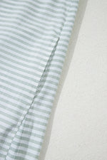 Striped Johnny Collar Long Sleeve Mini Shirt Dress