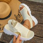 Mesh Open Toe Platform Sandals