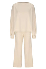 Round Neck Long Sleeve Top and Pants Set