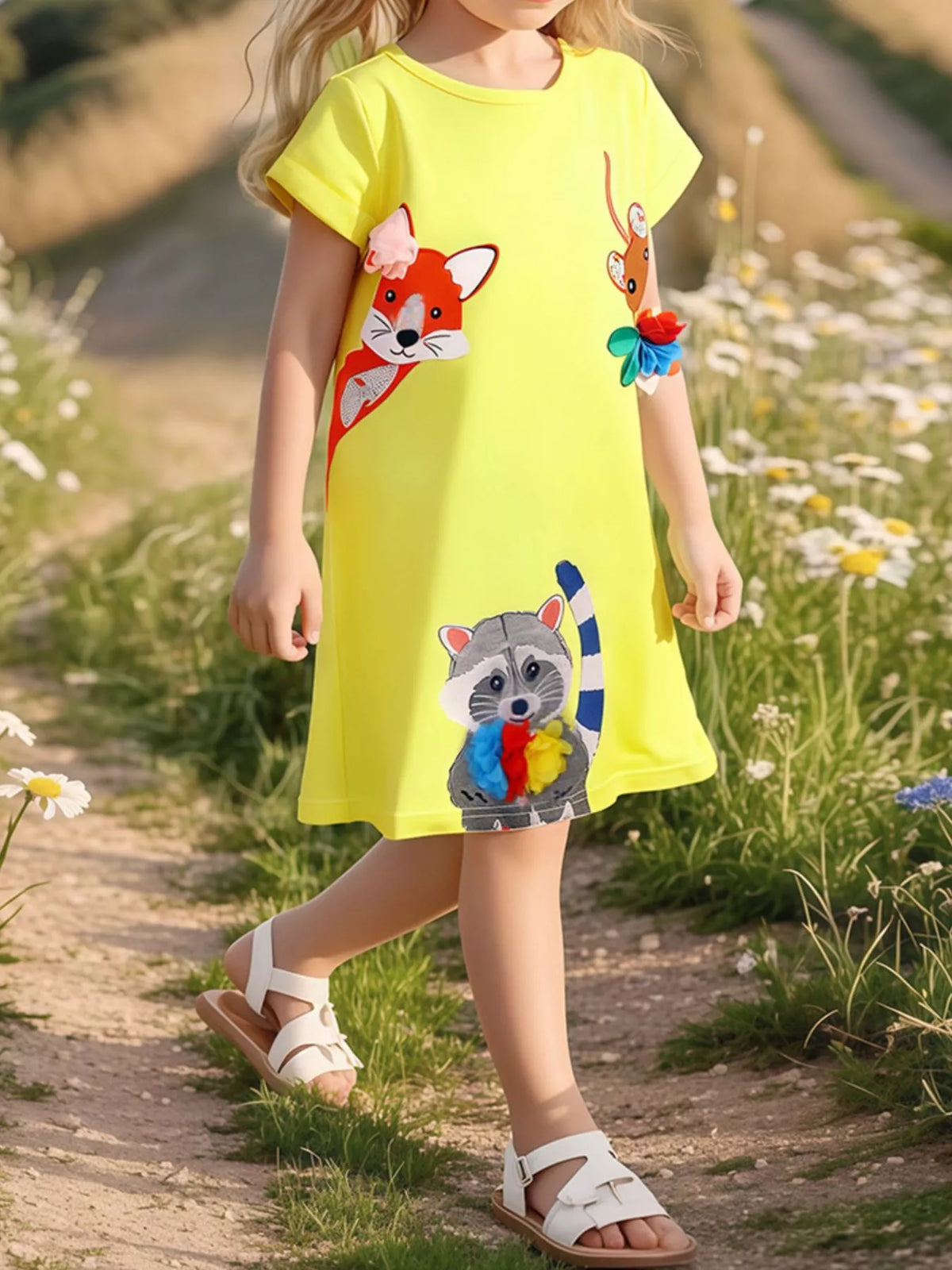 Children's Cartoon Animal Casual Dress