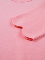 Scalloped Hem 3/4 Sleeve Sweater Top