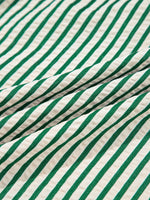 Stripe V Neck Zip Front Cinched High Waist Midi Dress