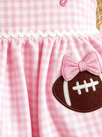 Children's Game Day Football Gingham Top and Shorts Set
