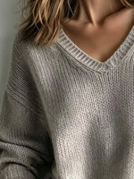 V-Neck Dropped Shoulder Sweater
