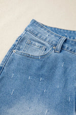 Distressed Detail Tummy Control Raw Hem Jeans