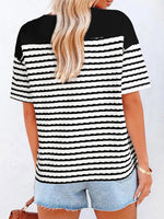 Striped Short Sleeve Casual T-Shirt