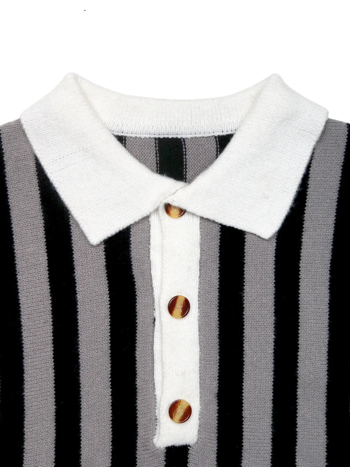 Striped Button Front Long Sleeve Sweater