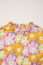 Floral Print Puff Sleeve Blouse