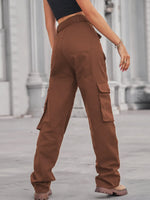 High-Waisted Multi-Pocket Cargo Jeans