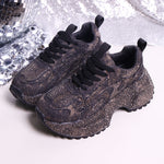 Rhinestone Lace Up Sneaker