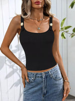 Pearl Detail Scoop Neck Tank