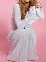 Backless Long Sleeve Maxi Cover-Up