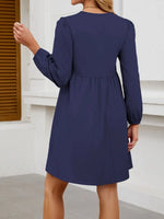 Tie Front Long Sleeve Mini Dress