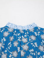 Floral Print Ruffle Sleeve Blouse