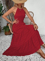 Halter Neck Smocked Tiered Dress
