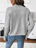 Button-Front Long Sleeve Cardigan