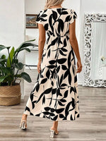 Surplice Cap Sleeve Midi Dress